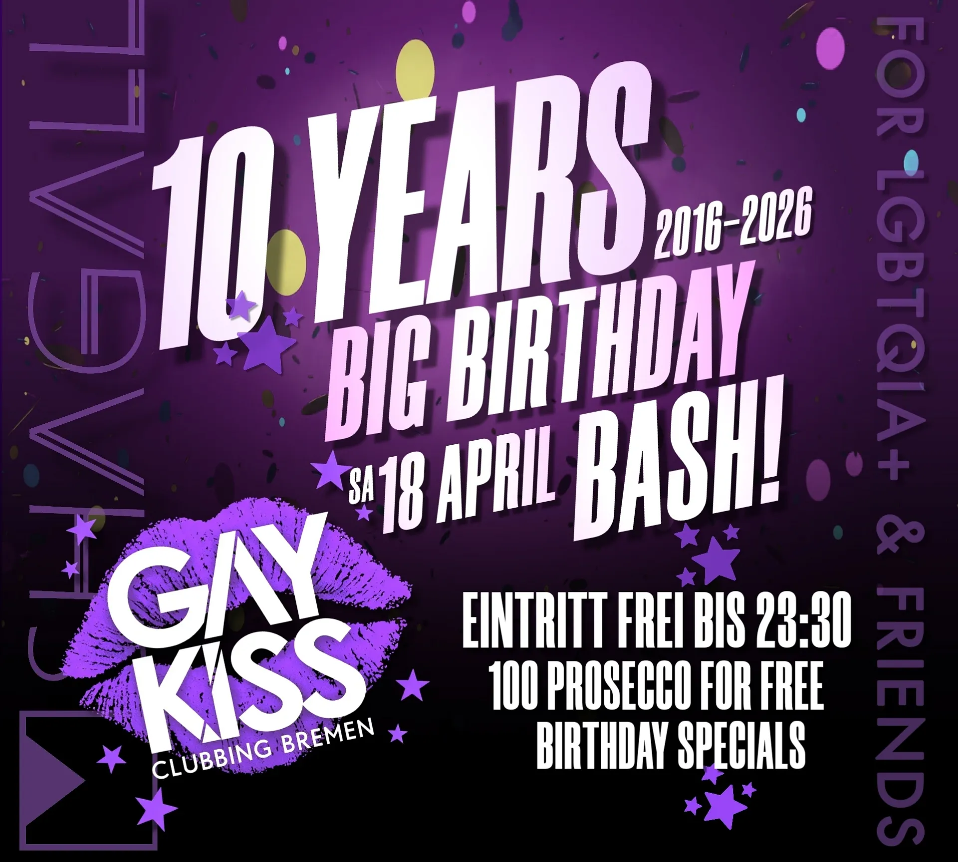 GAYKISS CLUBBING - 10 YEARS BIG BIRTHDAY BASH!